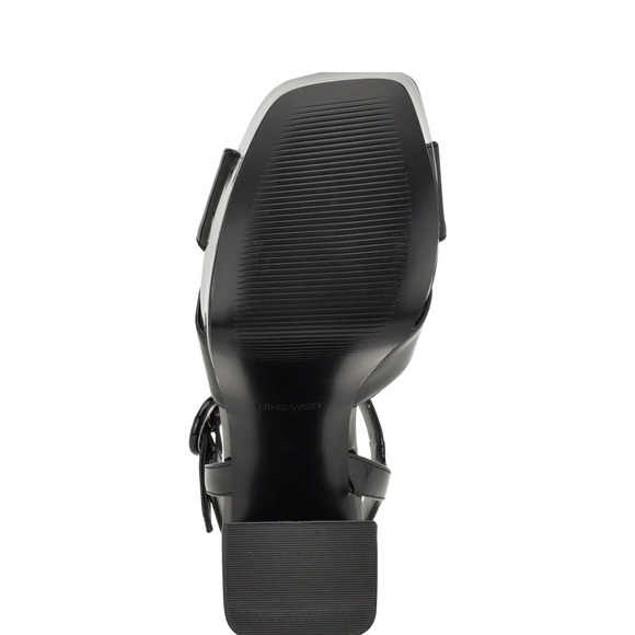 Nine West Black Patent Platform Heel Sandals NWT - Picture 5 of 6